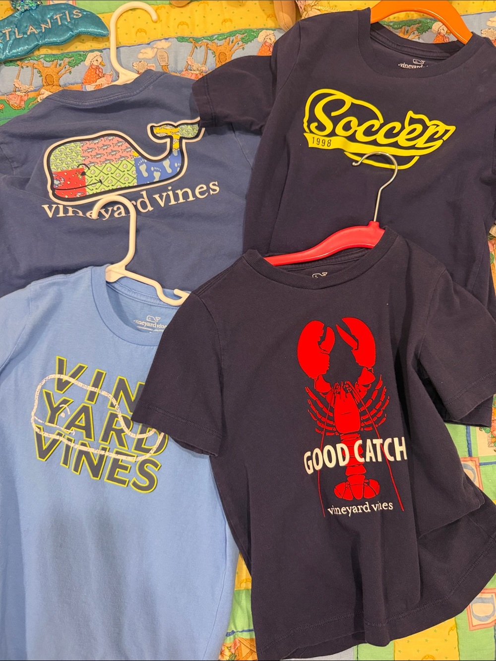 Four Vineyard Vines Kids' Navy 'Good Catch' Lobster Tee - Navy & Red